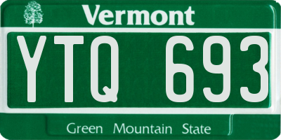 VT license plate YTQ693