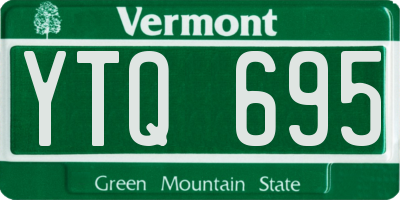 VT license plate YTQ695