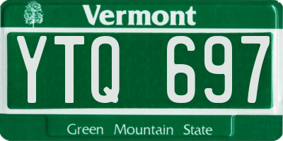VT license plate YTQ697