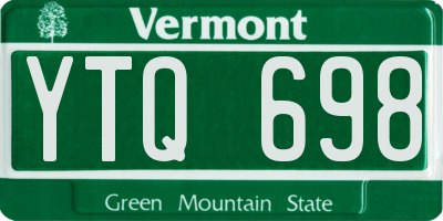VT license plate YTQ698
