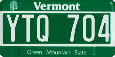 VT license plate YTQ704