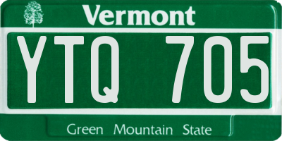 VT license plate YTQ705