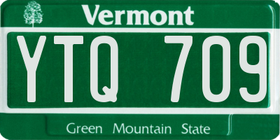 VT license plate YTQ709