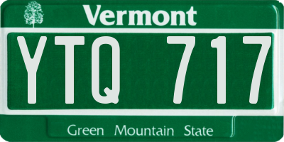 VT license plate YTQ717