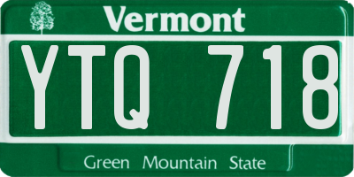 VT license plate YTQ718