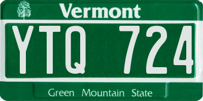 VT license plate YTQ724