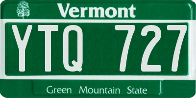 VT license plate YTQ727