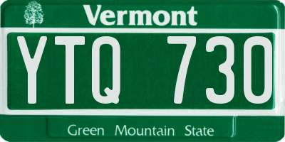 VT license plate YTQ730