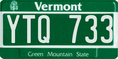 VT license plate YTQ733