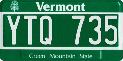 VT license plate YTQ735