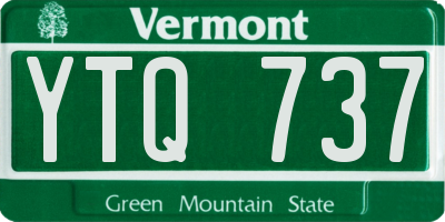 VT license plate YTQ737