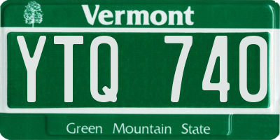VT license plate YTQ740