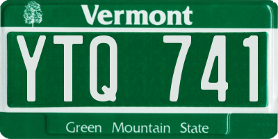 VT license plate YTQ741