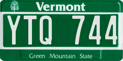VT license plate YTQ744