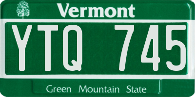 VT license plate YTQ745