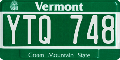 VT license plate YTQ748