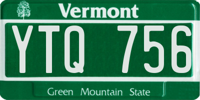 VT license plate YTQ756
