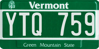 VT license plate YTQ759