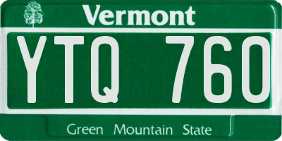 VT license plate YTQ760
