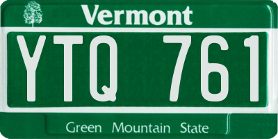 VT license plate YTQ761