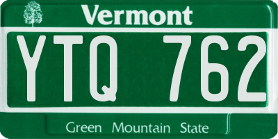 VT license plate YTQ762