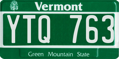 VT license plate YTQ763