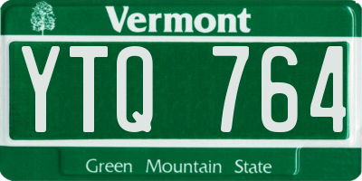 VT license plate YTQ764