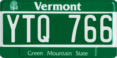 VT license plate YTQ766