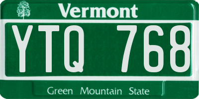 VT license plate YTQ768