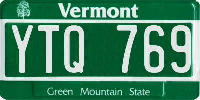 VT license plate YTQ769