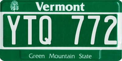 VT license plate YTQ772