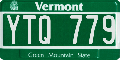 VT license plate YTQ779