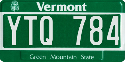 VT license plate YTQ784