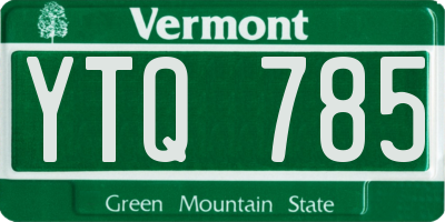 VT license plate YTQ785