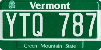 VT license plate YTQ787