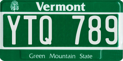 VT license plate YTQ789