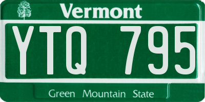 VT license plate YTQ795