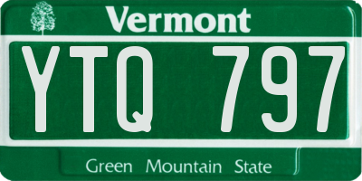 VT license plate YTQ797