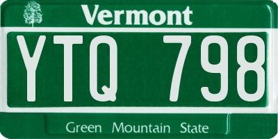 VT license plate YTQ798