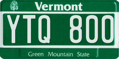 VT license plate YTQ800