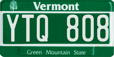 VT license plate YTQ808