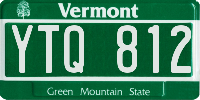 VT license plate YTQ812