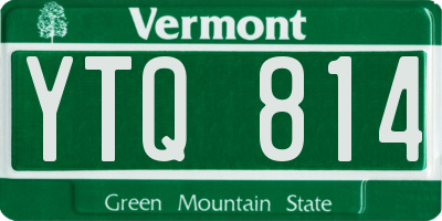 VT license plate YTQ814