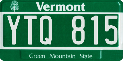 VT license plate YTQ815