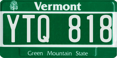 VT license plate YTQ818
