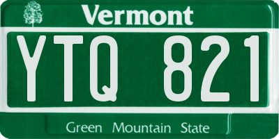VT license plate YTQ821