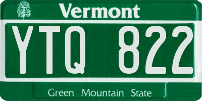VT license plate YTQ822