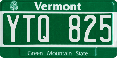 VT license plate YTQ825