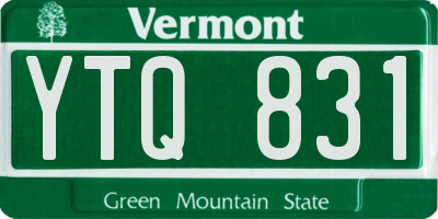 VT license plate YTQ831
