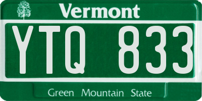 VT license plate YTQ833
